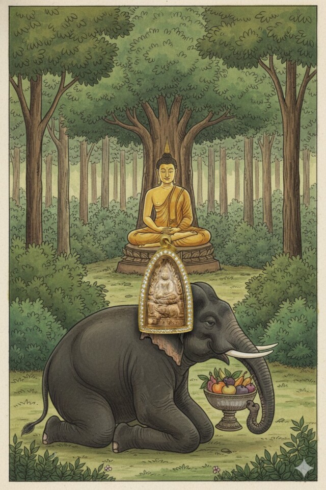 ความหมายในพุทธประวัติของ "พระสมเด็จขี่ช้าง" (พิมพ์วัดท่าช้าง)
