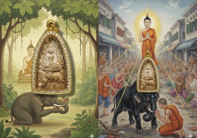 ความหมายในพุทธประวัติของ "พระสมเด็จขี่ช้าง" (พิมพ์วัดท่าช้าง)