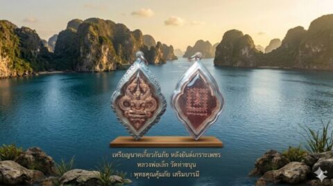เหรียญนาคเกี้ยวกันภัย หลังยันต์เกราะเพชร หลวงพ่อเล็ก วัดท่าขนุน : พุทธคุณคุ้มภัย เสริมบารมี