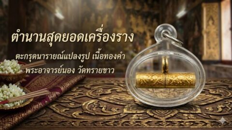 ตำนานสุดยอดเครื่องราง ตะกรุดนารายณ์แปลงรูป เนื้อทองคำ พระอาจารย์นอง วัดทรายขาว