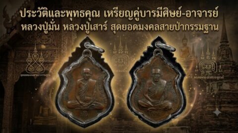 ประวัติและพุทธคุณ เหรียญคู่บารมีศิษย์-อาจารย์ หลวงปู่มั่น หลวงปู่เสาร์ สุดยอดมงคลสายป่ากรรมฐาน