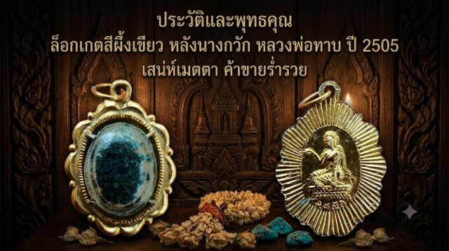 ประวัติและพุทธคุณ ล็อกเกตสีผึ้งเขียว หลังนางกวัก หลวงพ่อทาบ ปี 2505 เสน่ห์เมตตา ค้าขายร่ำรวย