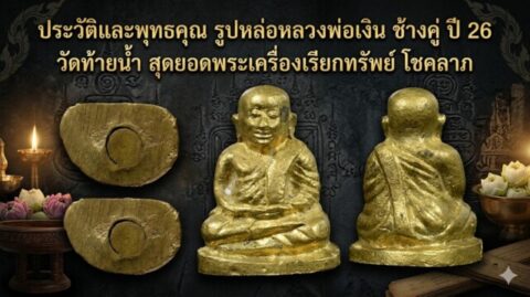 ประวัติและพุทธคุณ รูปหล่อหลวงพ่อเงิน ช้างคู่ ปี 26 วัดท้ายน้ำ สุดยอดพระเครื่องเรียกทรัพย์ โชคลาภ