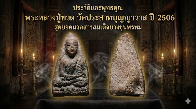 ประวัติและพุทธคุณ พระหลวงปู่ทวด วัดประสาทบุญญาวาส ปี 2506 สุดยอดมวลสารสมเด็จบางขุนพรหม