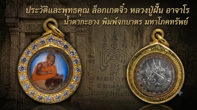 ประวัติและพุทธคุณ ล็อกเกตจิ๋ว หลวงปู่ฝั้น อาจาโร น้ำตกกะอาง พิมพ์จกบาตร มหาโภคทรัพย์