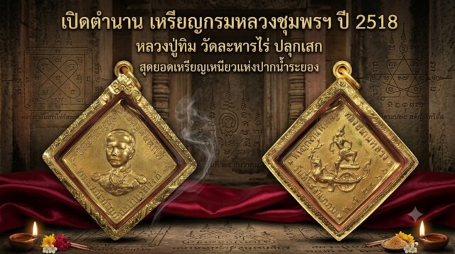 เปิดตำนาน เหรียญกรมหลวงชุมพรฯ ปี 2518 หลวงปู่ทิม วัดละหารไร่ ปลุกเสก สุดยอดเหรียญเหนียวแห่งปากน้ำระยอง