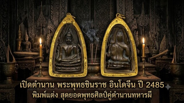 เปิดตำนาน พระพุทธชินราช อินโดจีน ปี 2485 พิมพ์แต่ง สุดยอดพุทธศิลป์คู่ตำนานทหารผี