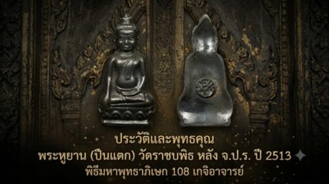 ประวัติและพุทธคุณ พระหูยาน (ปืนแตก) วัดราชบพิธ หลัง จ.ป.ร. ปี 2513 พิธีมหาพุทธาภิเษก 108 เกจิอาจารย์