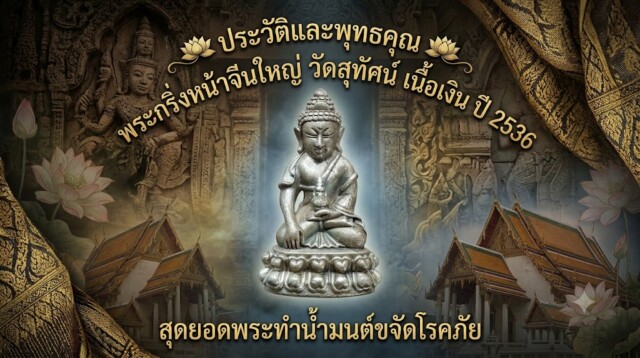 ประวัติและพุทธคุณ พระกริ่งหน้าจีนใหญ่ วัดสุทัศน์ เนื้อเงิน ปี 2536 สุดยอดพระทำน้ำมนต์ขจัดโรคภัย