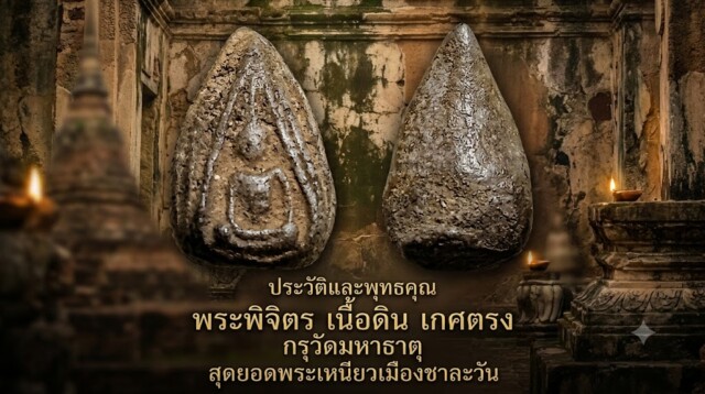 ประวัติและพุทธคุณ พระพิจิตร เนื้อดิน เกศตรง กรุวัดมหาธาตุ สุดยอดพระเหนียวเมืองชาละวัน