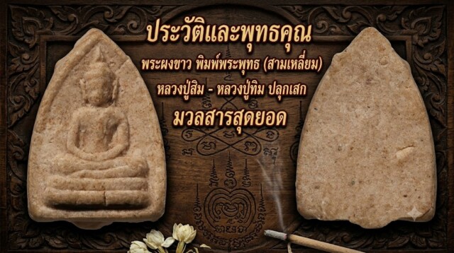 ประวัติและพุทธคุณ พระผงขาว พิมพ์พระพุทธ (สามเหลี่ยม) หลวงปู่สิม - หลวงปู่ทิม ปลุกเสก มวลสารสุดยอด