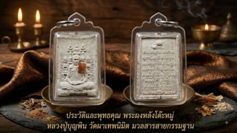 ประวัติและพุทธคุณ พระผงหลังโต๊ะหมู่ หลวงปู่บุญพิน วัดผาเทพนิมิต มวลสารสายกรรมฐาน