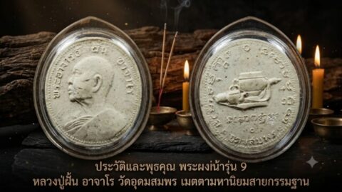 ประวัติและพุทธคุณ พระผงหน้ารุ่น 9 หลวงปู่ฝั้น อาจาโร วัดอุดมสมพร เมตตามหานิยมสายกรรมฐาน
