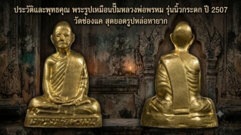 ประวัติและพุทธคุณ พระรูปเหมือนปั๊มหลวงพ่อพรหม รุ่นนิ้วกระดก ปี 2507 วัดช่องแค สุดยอดรูปหล่อหายาก