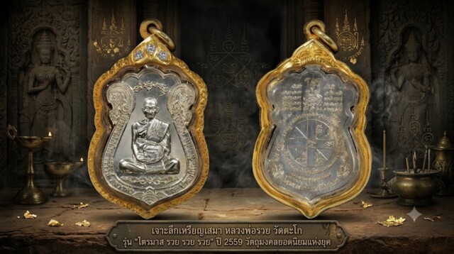 เจาะลึกเหรียญเสมา หลวงพ่อรวย วัดตะโก รุ่น "ไตรมาส รวย รวย รวย" ปี 2559 วัตถุมงคลยอดนิยมแห่งยุค