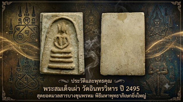 ประวัติและพุทธคุณ พระสมเด็จเผ่า วัดอินทรวิหาร ปี 2495 สุดยอดมวลสารบางขุนพรหม พิธีมหาพุทธาภิเษกยิ่งใหญ่