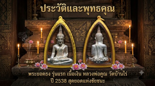 ประวัติและพุทธคุณ พระยอดธง รุ่นแรก เนื้อเงิน หลวงพ่อคูณ วัดบ้านไร่ ปี 2538 สุดยอดแห่งชัยชนะ
