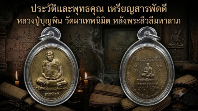 ประวัติและพุทธคุณ เหรียญสารพัดดี หลวงปู่บุญพิน วัดผาเทพนิมิต หลังพระสีวลีมหาลาภ