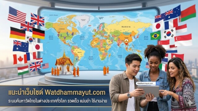 แนะนำเว็บไซต์ Watdhammayut.com ระบบค้นหาวัดไทยในต่างประเทศทั่วโลก รวดเร็ว แม่นยำ ใช้งานง่าย