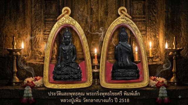 ประวัติและพุทธคุณ พระกริ่งพุทธไชยศรี พิมพ์เล็ก หลวงปู่เพิ่ม วัดกลางบางแก้ว ปี 2518