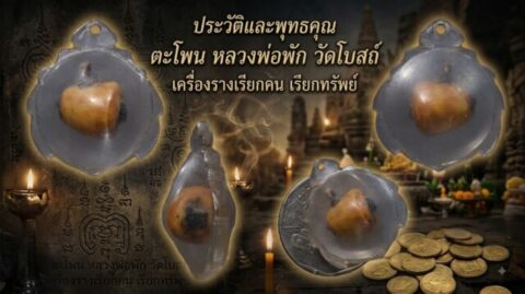 ประวัติและพุทธคุณ ตะโพน หลวงพ่อพัก วัดโบสถ์ เครื่องรางเรียกคน เรียกทรัพย์