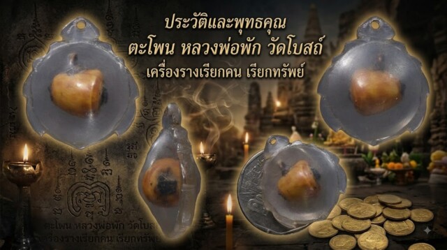 ประวัติและพุทธคุณ ตะโพน หลวงพ่อพัก วัดโบสถ์ เครื่องรางเรียกคน เรียกทรัพย์